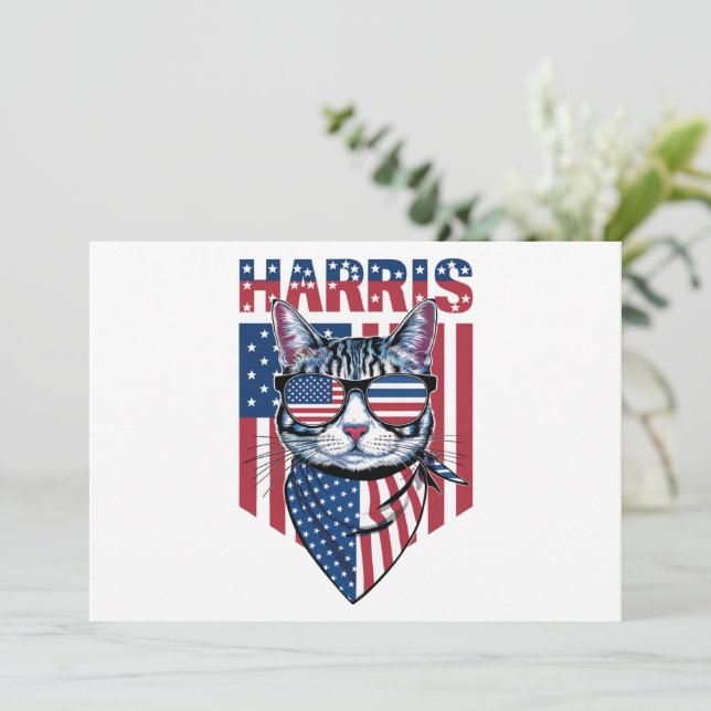 Kamala Harris som president 2024 Rolig katt  Inbjudningar (Stående Fram)