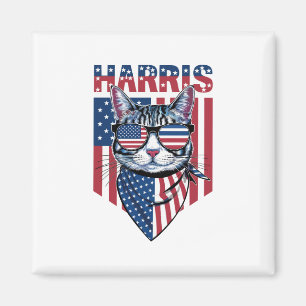 Kamala Harris som president 2024 Rolig Katt Magnet