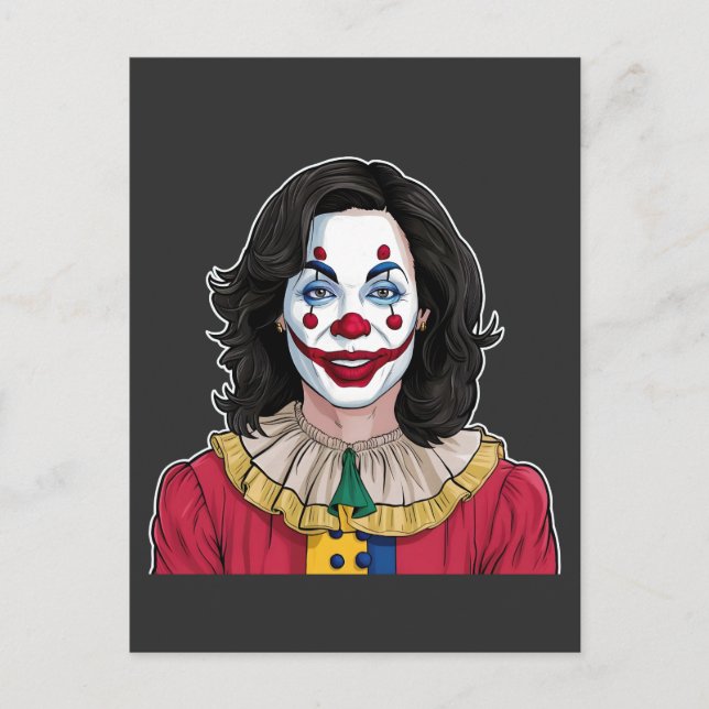 Kamala Harris Spooky Halloween Clown Val 2024 Inbjudan Vykort (Framsida)