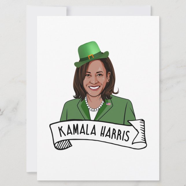 Kamala Harris St. Patrick's Day Kort (Framsida)