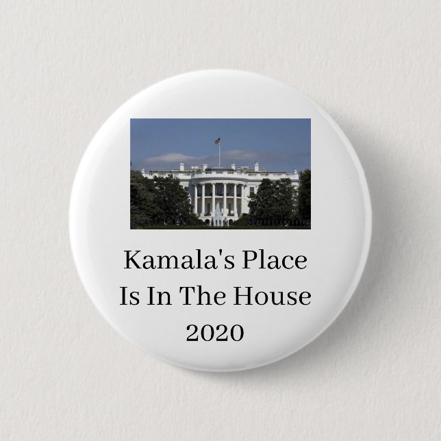 Kamala Harris Ställe är i White House Button Knapp (Framsida)