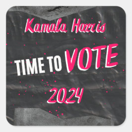 Kamala Harris Sticker. Black färg. Kvadratisk Fyrkantigt Klistermärke