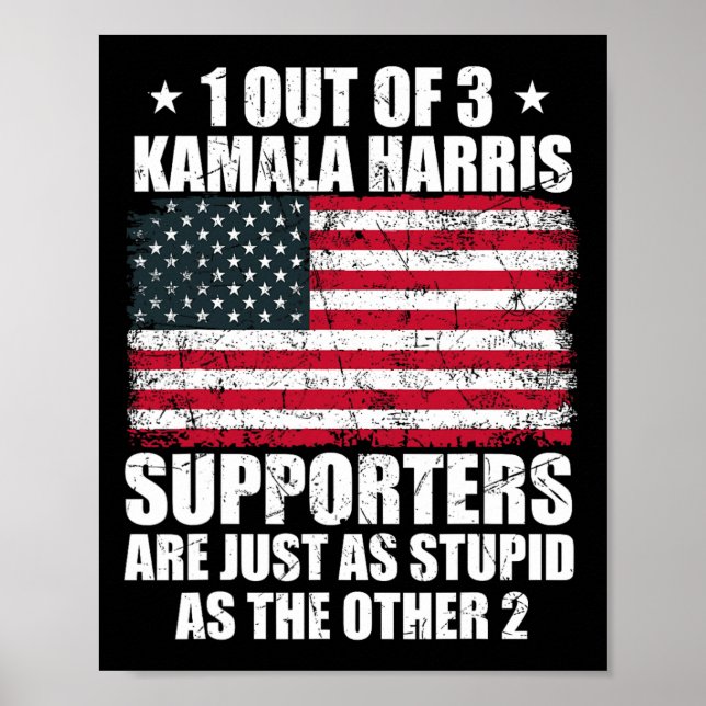 Kamala Harris Stupid Joke American Flagga Usa Funn Poster (Framsidan)