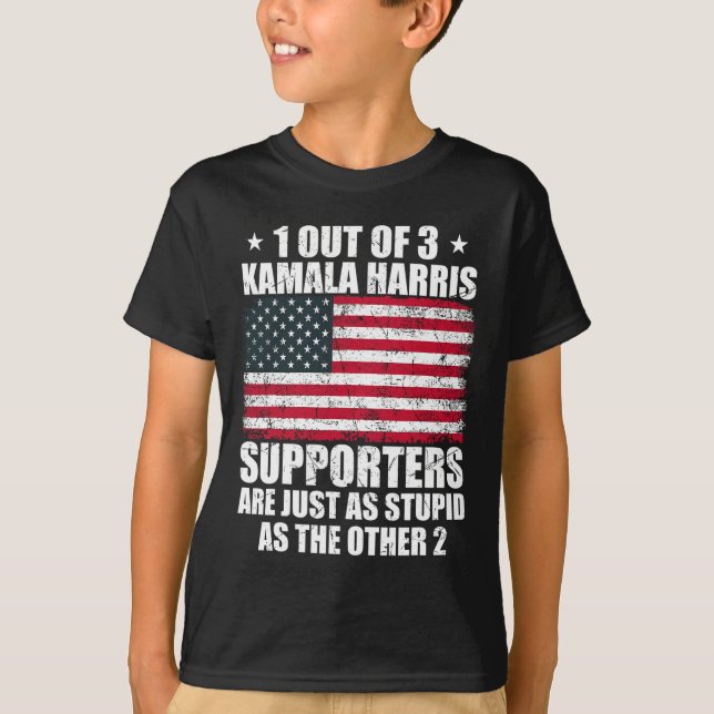 Kamala Harris Stupid Joke American Flagga Usa Funn T Shirt (Framsida)