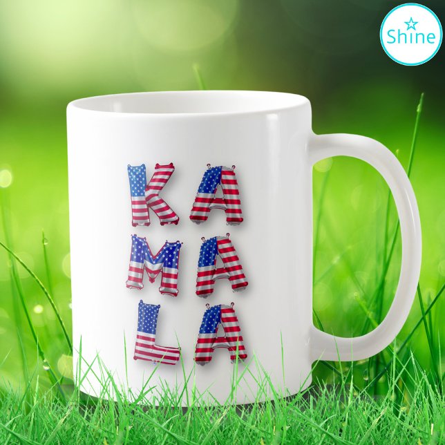 Kamala Harris Supporter USA flagga Balloon Alphabe Kaffemugg (Skapare uppladdad)