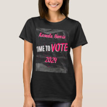 Kamala Harris T-Shirt. Svart med rosa.