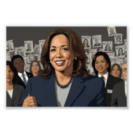 Kamala Harris Tecknad Fototryck