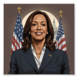 Kamala Harris Tecknad Fototryck
