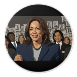 Kamala Harris Tecknad Knopp