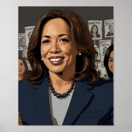 Kamala Harris Tecknad Poster