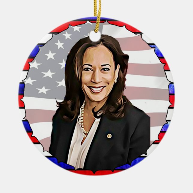 Kamala Harris till president 2020 Julgransprydnad Keramik (Framsidan)