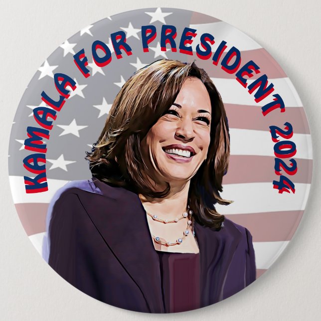 Kamala Harris till president 2024 Jumbo-Sized Knapp (Framsida)
