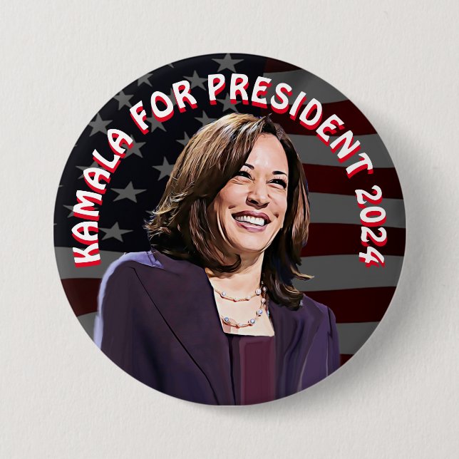 Kamala Harris till president 2024 Jumbo-Sized Knapp (Framsida)