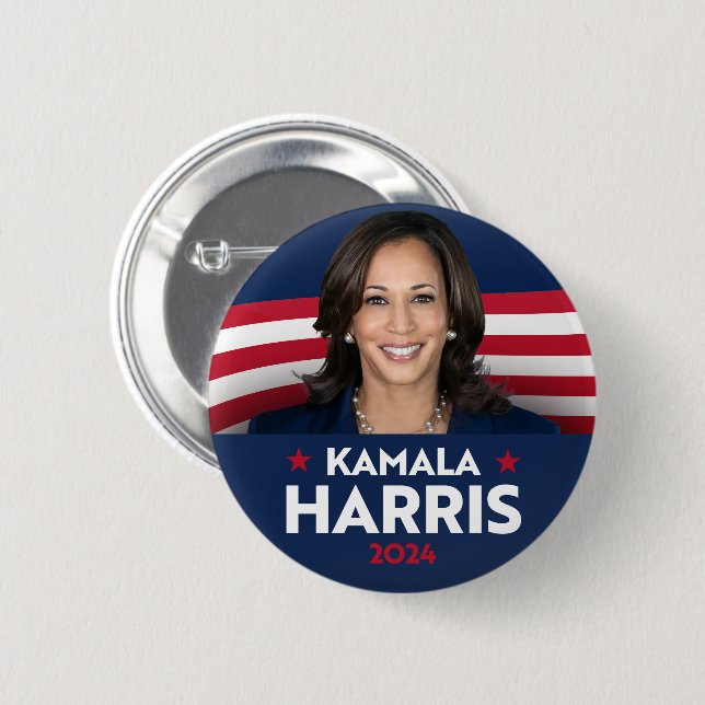 Kamala Harris till president 2024 Knapp (Framsida & baksida)