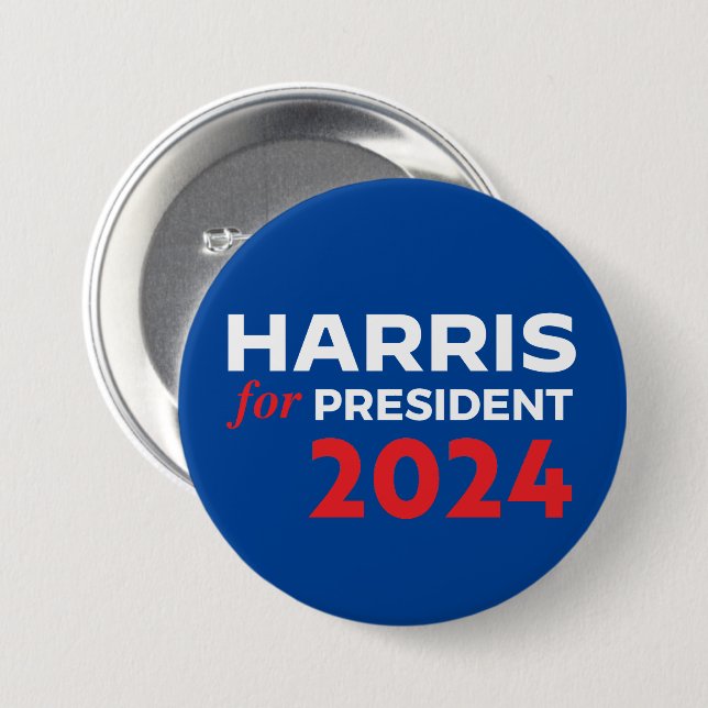 Kamala Harris till president 2024 Knapp (Framsida & baksida)