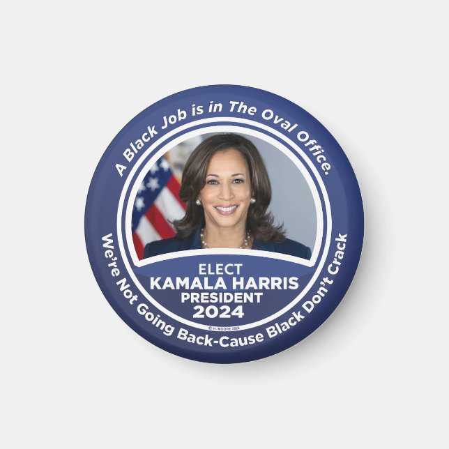 Kamala Harris till president 2024 Magnet (Framsidan)