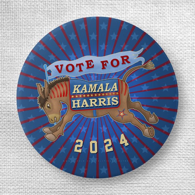 Kamala Harris till president Donkey 2024 Knapp (Skapare uppladdad)
