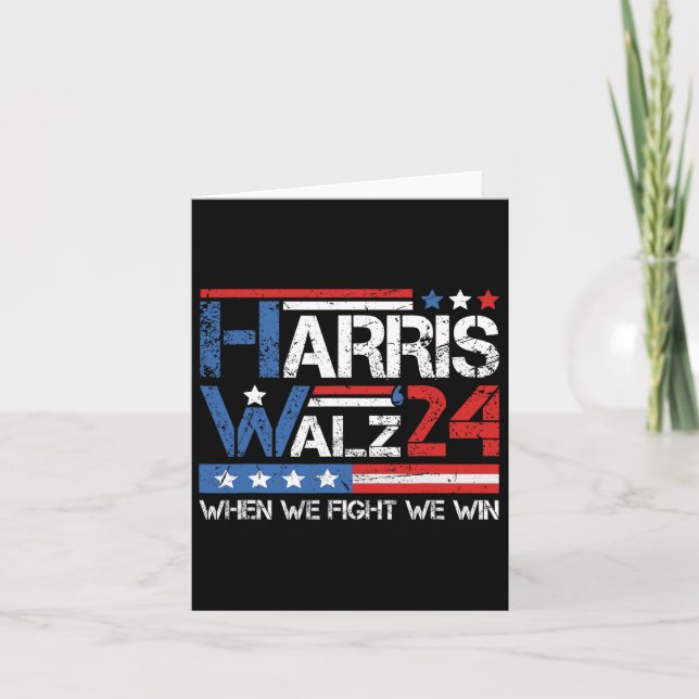 Kamala Harris Tim Waltz 2024 När Vi Kämpar Vinner  Kort (Framsida)