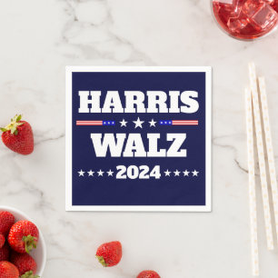 Kamala Harris Tim Walz 2024 amerikansk presidentka Pappersservett