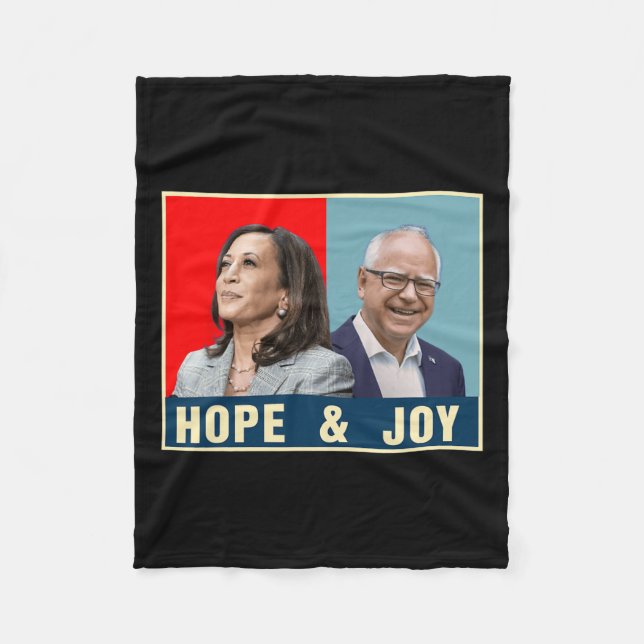 Kamala Harris Tim Walz 2024 Hope and Joy Fleecefilt (Framsidan)