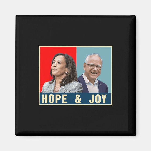 Kamala Harris Tim Walz 2024 Hope and Joy Magnet (Framsidan)