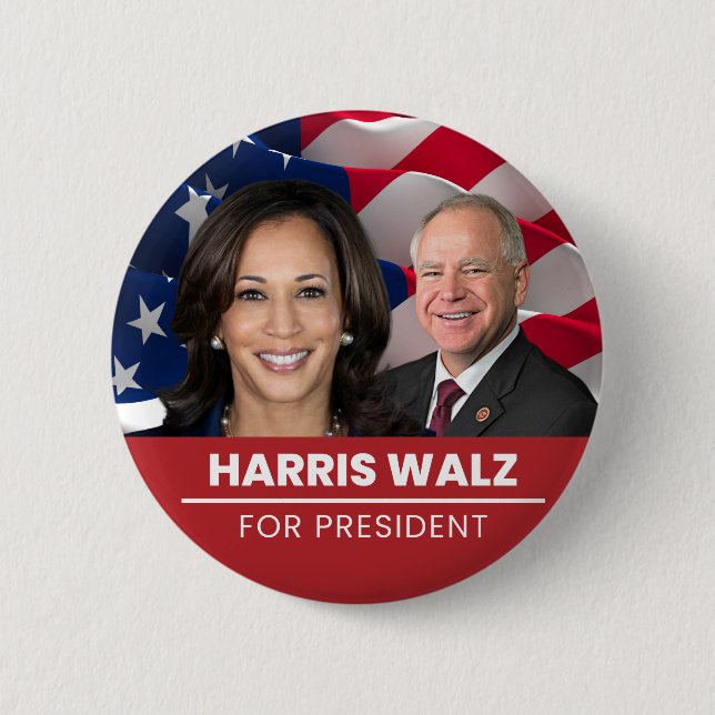 Kamala Harris Tim Walz 2024 Knapp (Framsida)