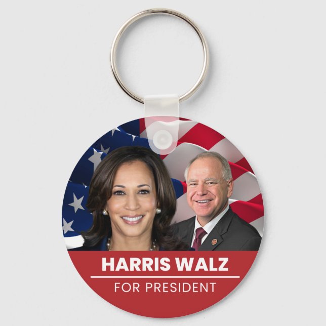 Kamala Harris Tim Walz 2024 Nyckelring (Framsida)