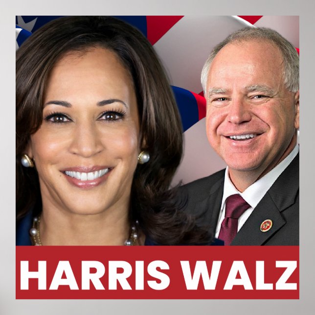 Kamala Harris Tim Walz 2024 Poster (Framsidan)