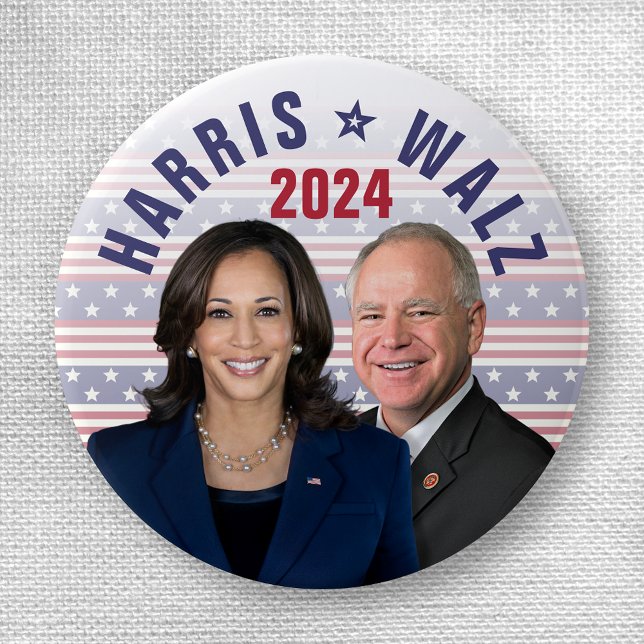 Kamala Harris Tim Walz 2024 President Vice Photos Knapp (Skapare uppladdad)