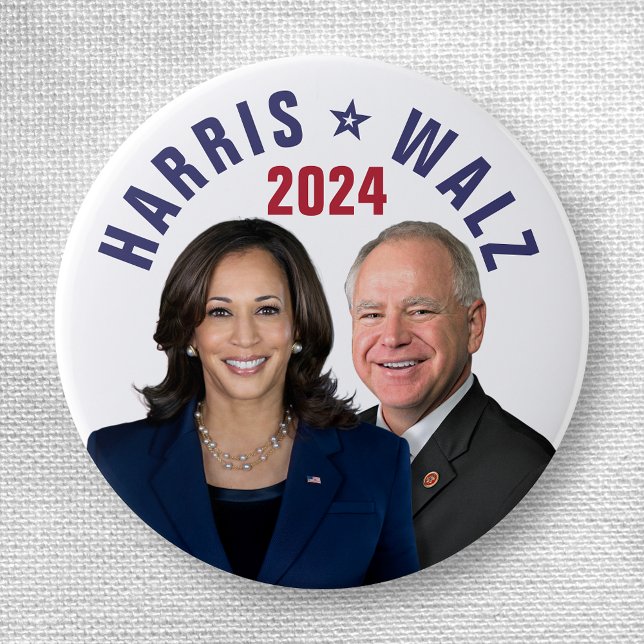 Kamala Harris Tim Walz 2024 President Vice Photos Knapp (Skapare uppladdad)
