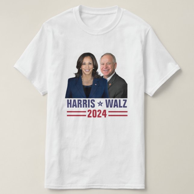 Kamala Harris Tim Walz 2024 President Vice Photos T Shirt (Design framsida)