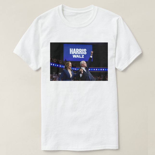 Kamala Harris Tim Walz banner T Shirt (Design framsida)