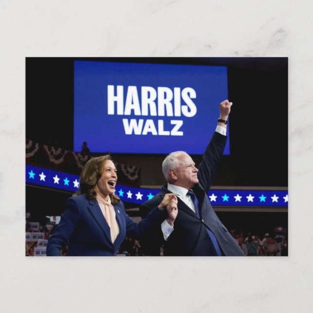 Kamala Harris Tim Walz banner Vykort (Framsida)