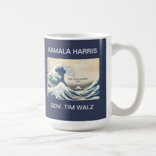 KAMALA HARRIS TIM WALZ BLUE WAVE 2024 KAFFEMUGG
