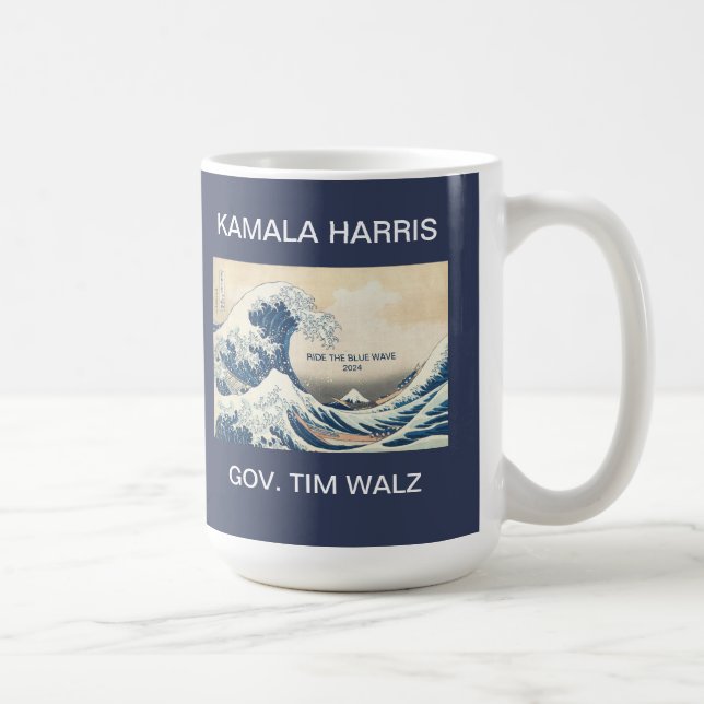 KAMALA HARRIS TIM WALZ BLUE WAVE 2024 KAFFEMUGG (Höger)