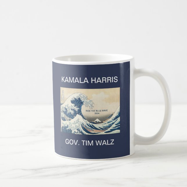 KAMALA HARRIS TIM WALZ BLUE WAVE 2024 KAFFEMUGG (Höger)