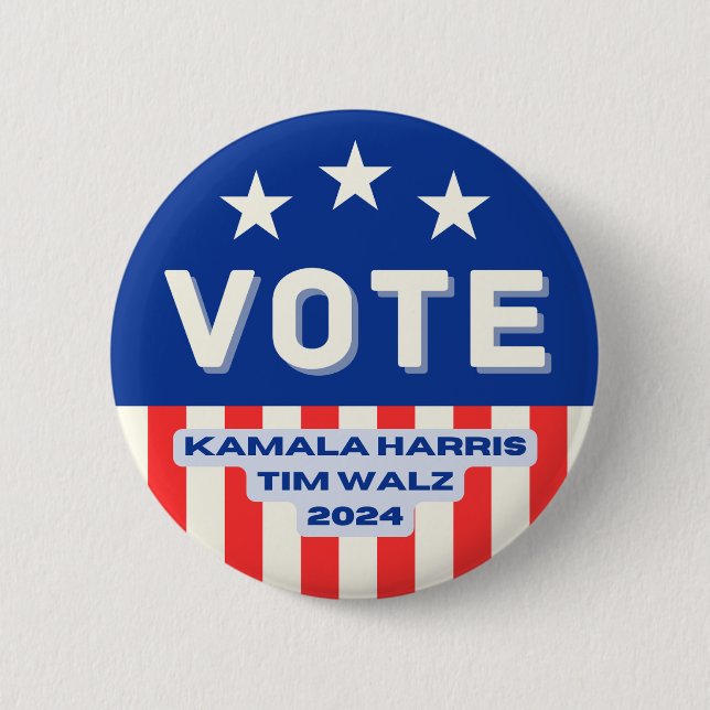Kamala Harris - Tim Walz Circle Knapp (Framsida)
