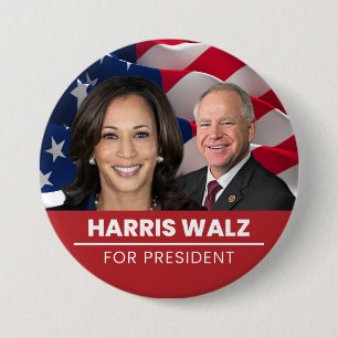 Kamala Harris Tim Walz för president 2024 Knapp