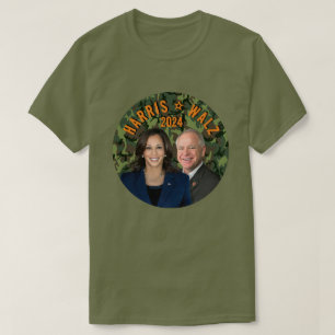 Kamala Harris Tim Walz President Vice Photos Camo T Shirt