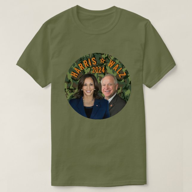 Kamala Harris Tim Walz President Vice Photos Camo T Shirt (Design framsida)