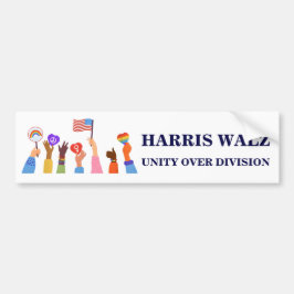 Kamala Harris Tim Walz Unity Over Division Bildekal