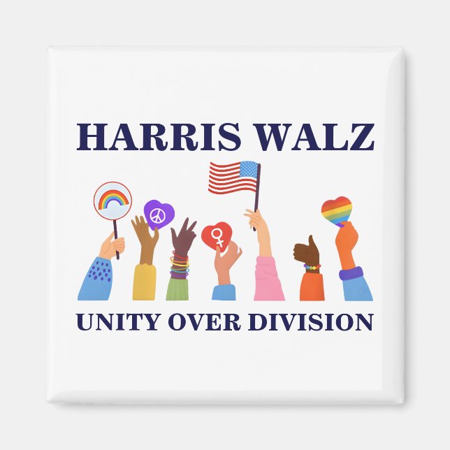 Kamala Harris Tim Walz Unity Over Division Magnet (Framsidan)