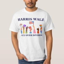Kamala Harris Tim Walz Unity Over Division T Shirt
