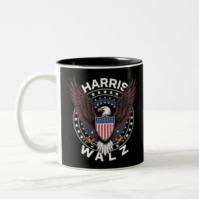 Kamala Harris Tim Walz vals 2024 års val Två-Tonad Mugg (Vänster)