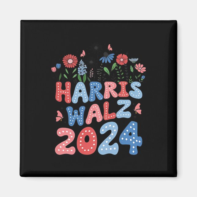 Kamala Harris Tim Walz vals  Magnet (Framsidan)