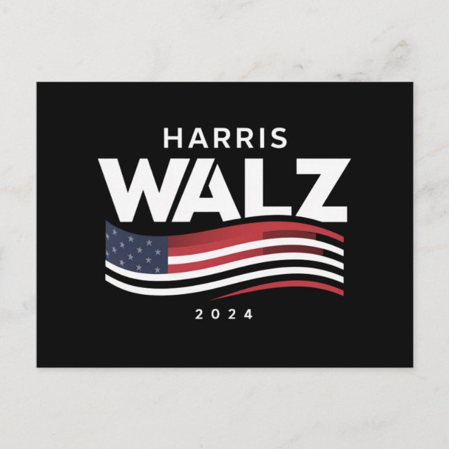 Kamala Harris Tim Walz Valss 2024 Valet Vykort (Framsida)