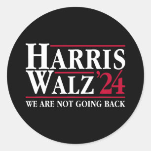 Kamala Harris Tim Walz Vp Vi ska inte tillbaka! Runt Klistermärke