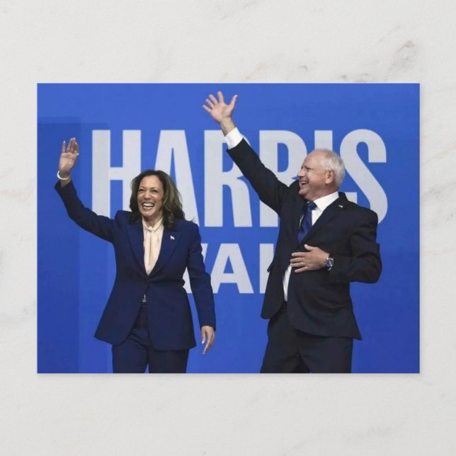 Kamala Harris Tim Walz Vykort (Framsida)