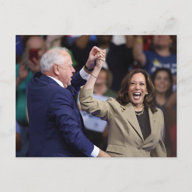 Kamala Harris & Tim Walz Vykort (Framsida)