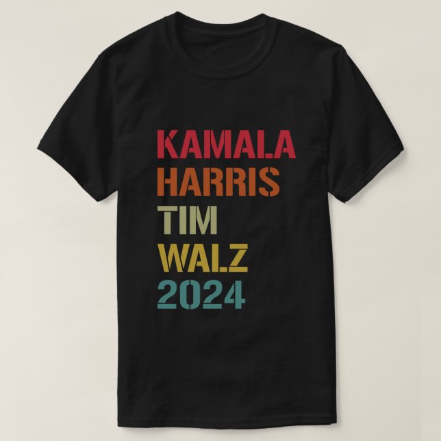 Kamala Harris Tim Walz Waltz 2024 Val Democra T Shirt (Design framsida)